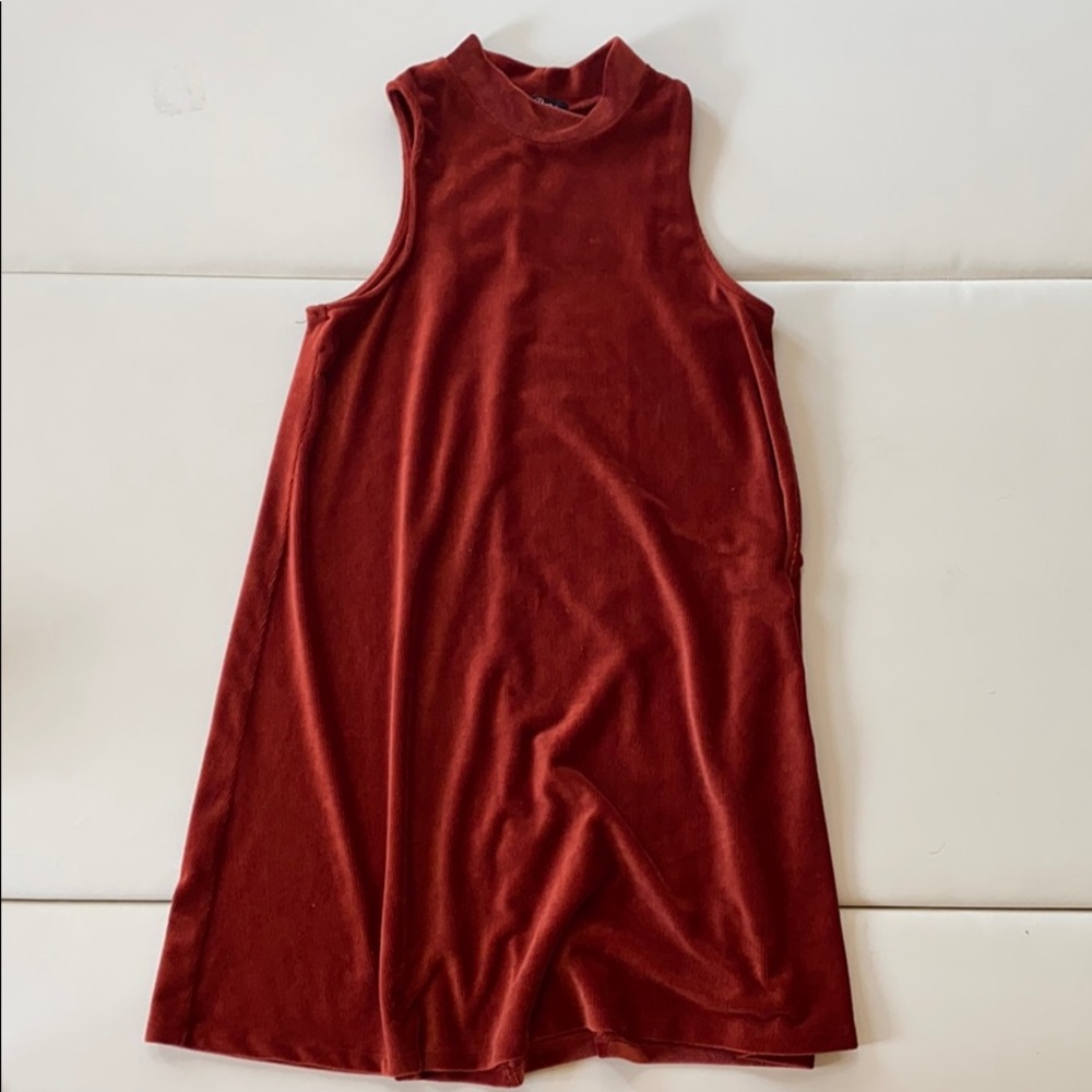 High neck A-line Tank dress ribbed